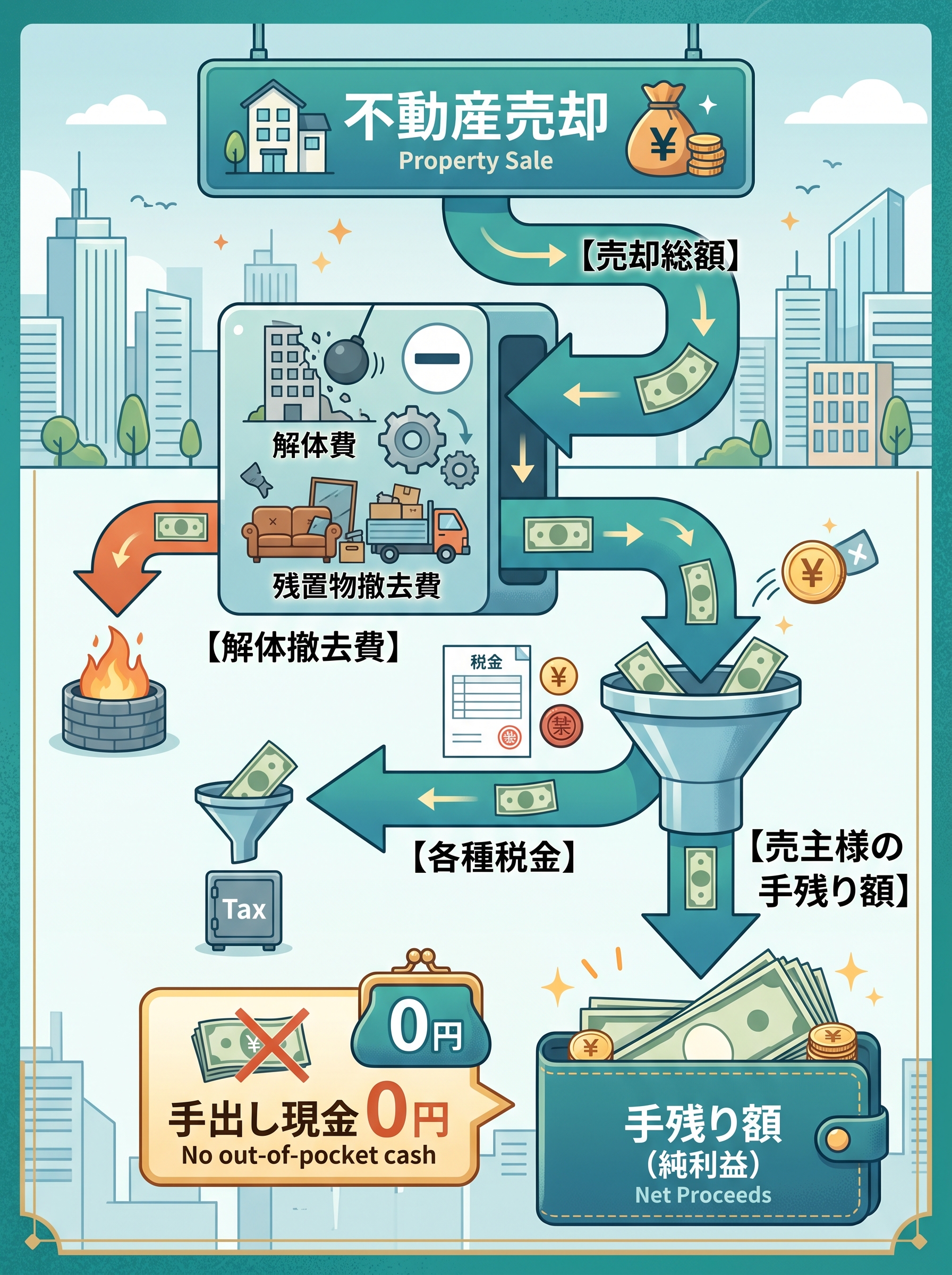 不動産売却の手残り金額の計算
